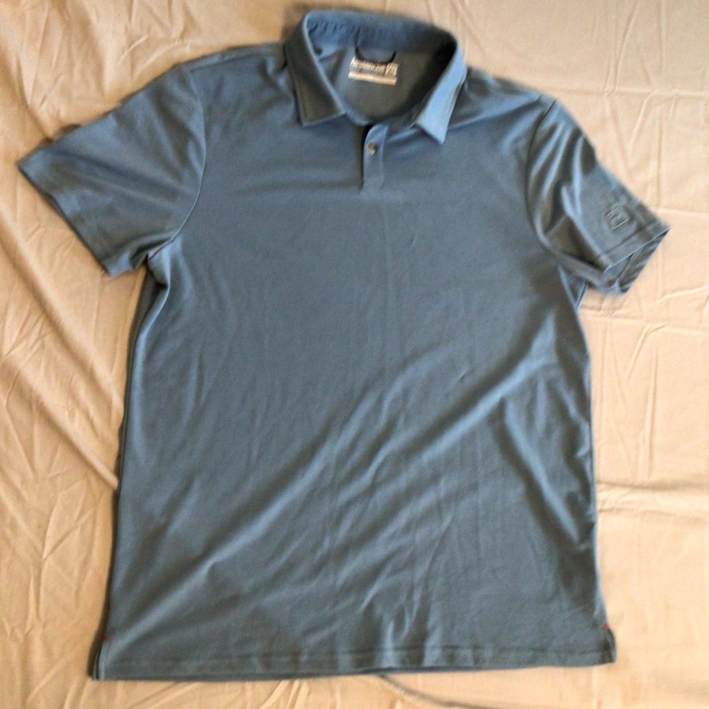 Avalanche Men's Polo Shirt Large‎ Slate Gray Stretch Performance Golf Tennis